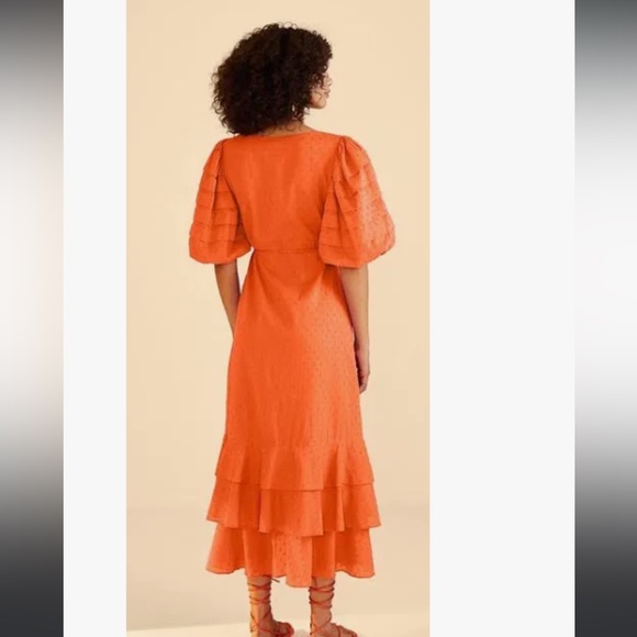 NWT Farm Rio Blue Ruffle Wrap Dress Size S - Picture 10 of 10